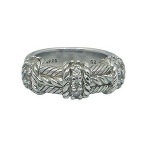 Judith Ripka 925 Sterling Silver Cubic Zirconia Ring Band - Size 6